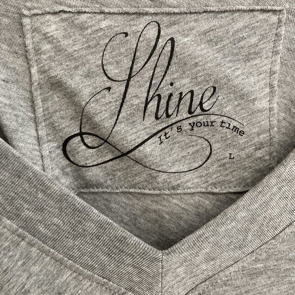 Shine L Heather Gray Colbie Top Raglan Long Sleeve T-Shirt Y2K VTG Pima Cotton - Picture 9 of 10